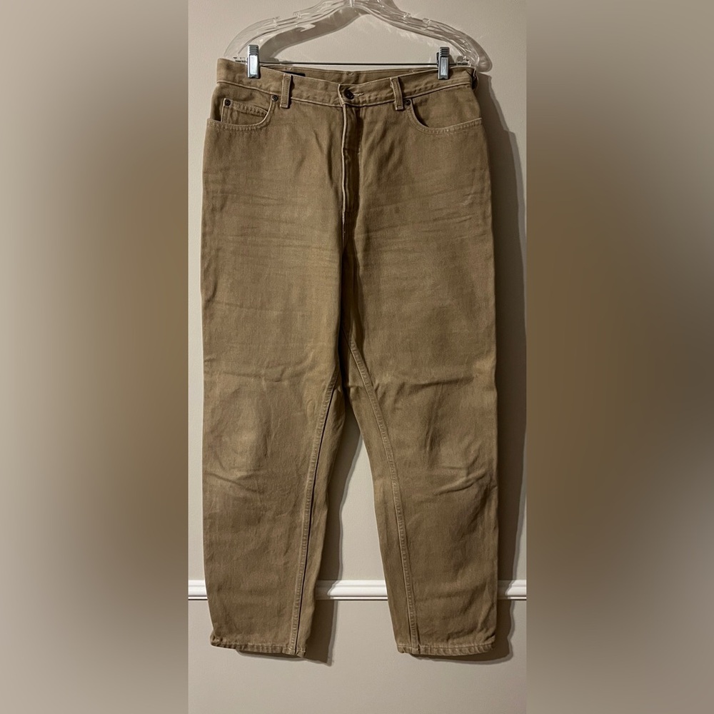 Y2K Lands End Tan Jeans size 14 Regular ladies 31” inseam